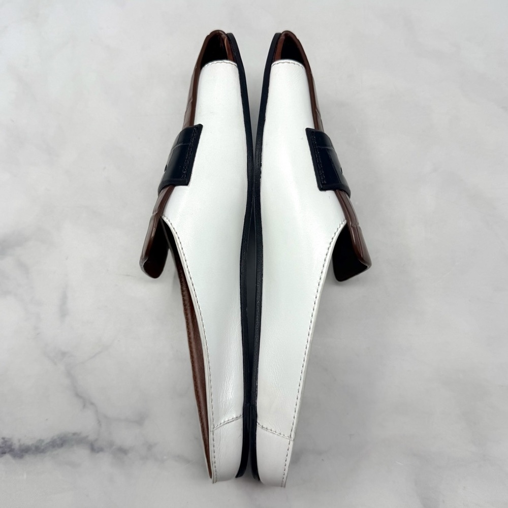 Burberry Beckswalk Leather Croc Backless Slide Mule Loafer Flat Shoes Colorblock - Picture 6 of 13